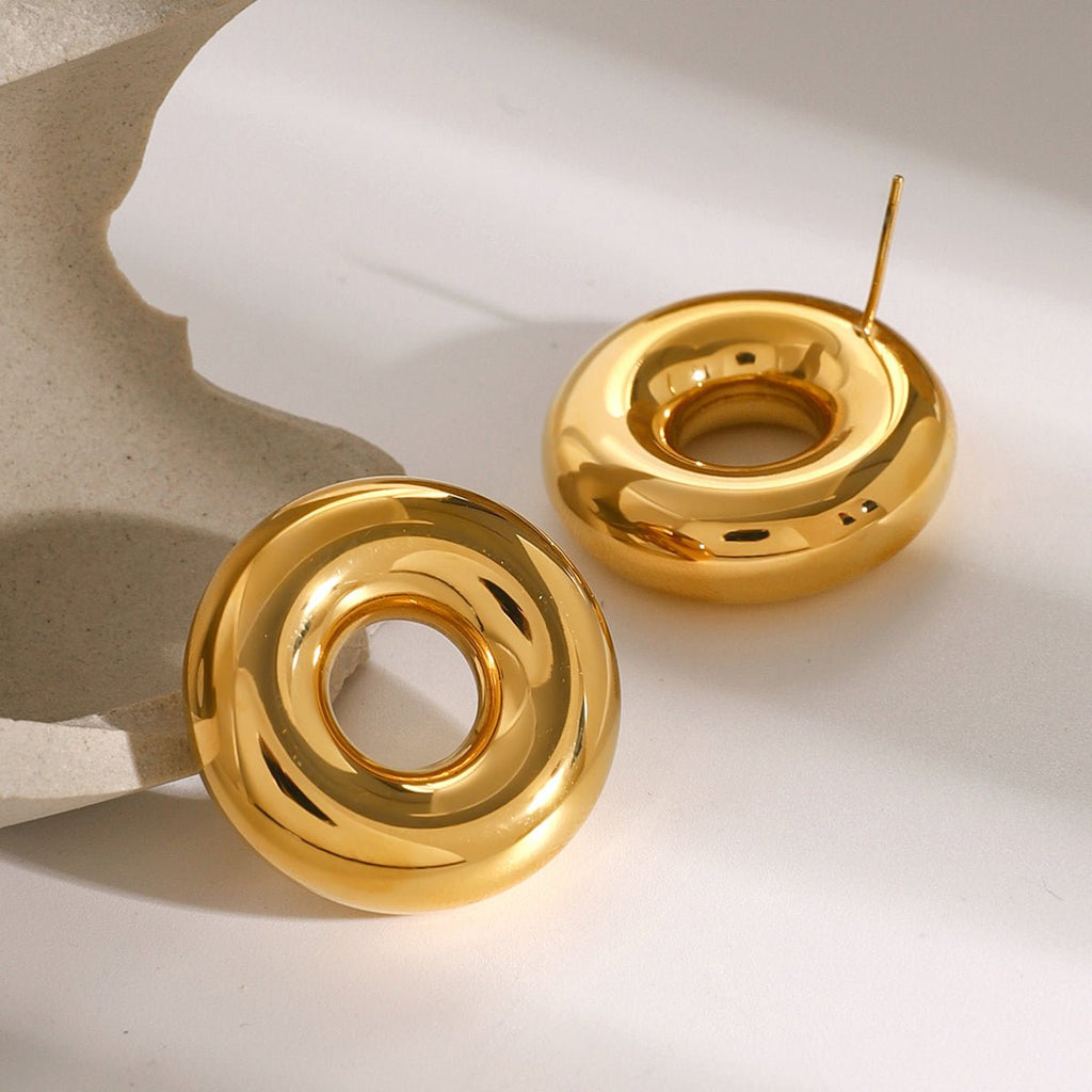 Anneaux Toriques Earrings - 18k Gold Plated Jewelry Switzerland