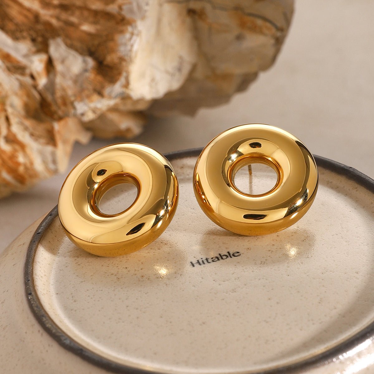 Anneaux Toriques Earrings - 18k Gold Plated Jewelry Switzerland