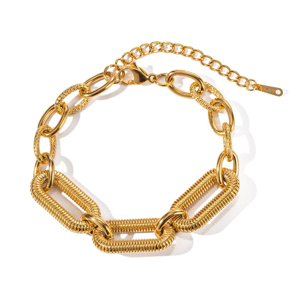 Anneaux Torsadés d’Or Bracelet - 18k Gold Plated Jewelry Switzerland