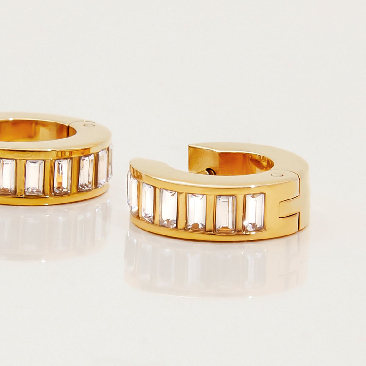 Baguettes d’Aurore Hoops - 18k Gold Plated Jewelry Switzerland