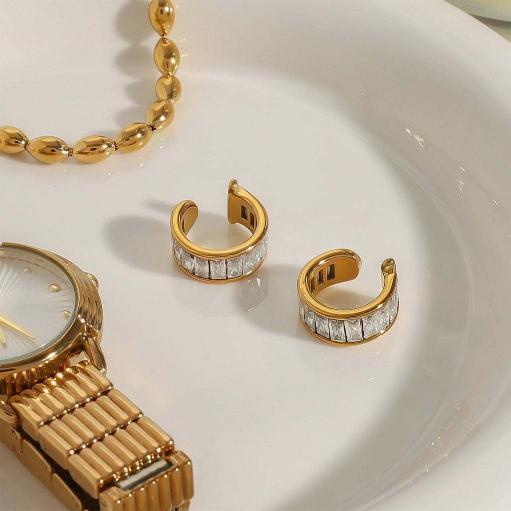 Baguettes Éternelles Earrings - 18k Gold Plated Jewelry Switzerland