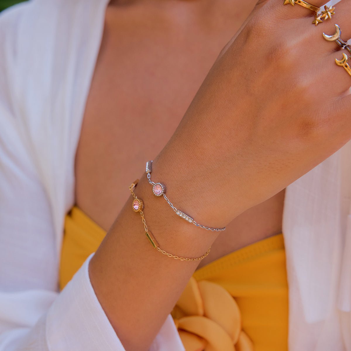 Barre Rosée Bracelet - 18k Gold Plated Jewelry Switzerland