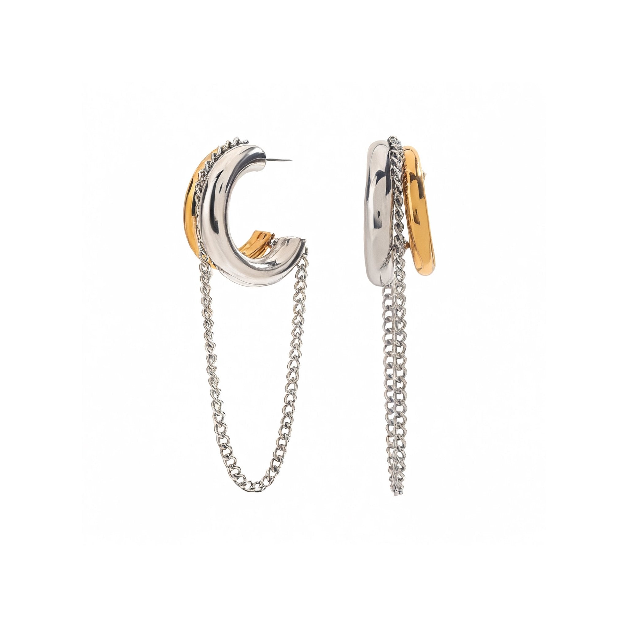 Cascade Bicolore Earrings - 18k Gold Plated Jewelry Switzerland