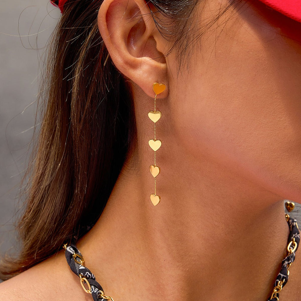 Cascade d’Amour Earrings - 18k Gold Plated Jewelry Switzerland