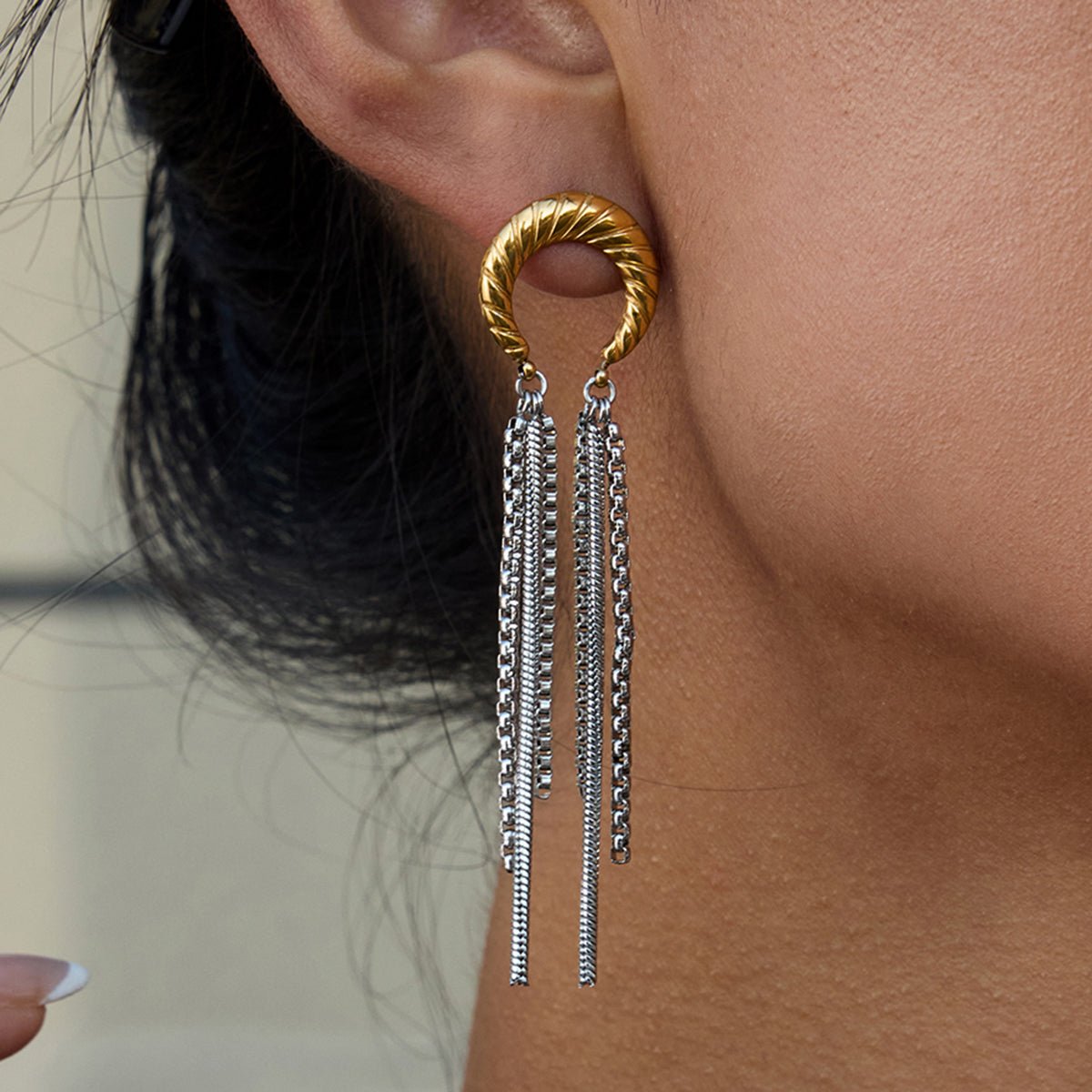 Cascade Lunaire Earrings - 18k Gold Plated Jewelry Switzerland