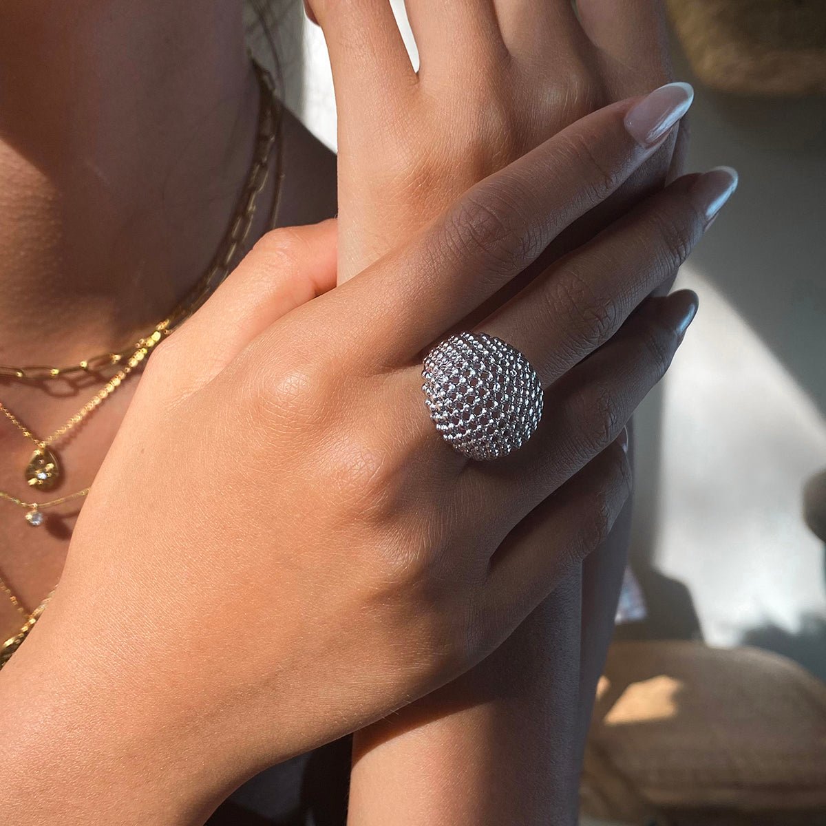 Caviar d’Argent Ring - 18k Gold Plated Jewelry Switzerland