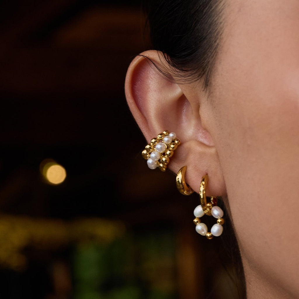 Caviar de Perles Ear Cuffs - 18k Gold Plated Jewelry Switzerland