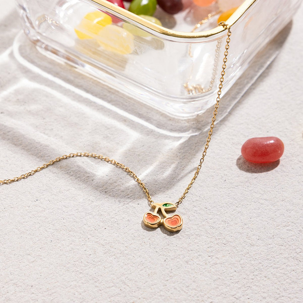 Cerise d’Éden Necklace - 18k Gold Plated Jewelry Switzerland