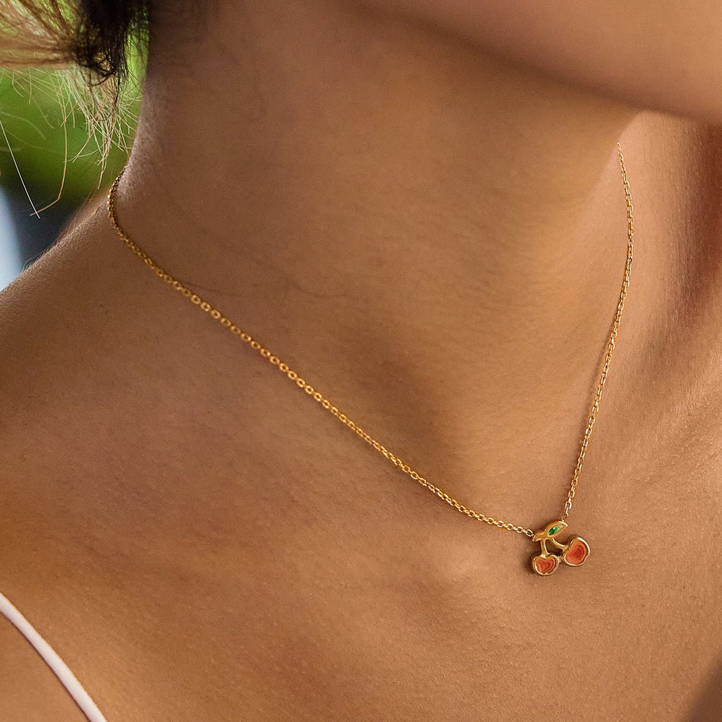 Cerise d’Éden Necklace - 18k Gold Plated Jewelry Switzerland