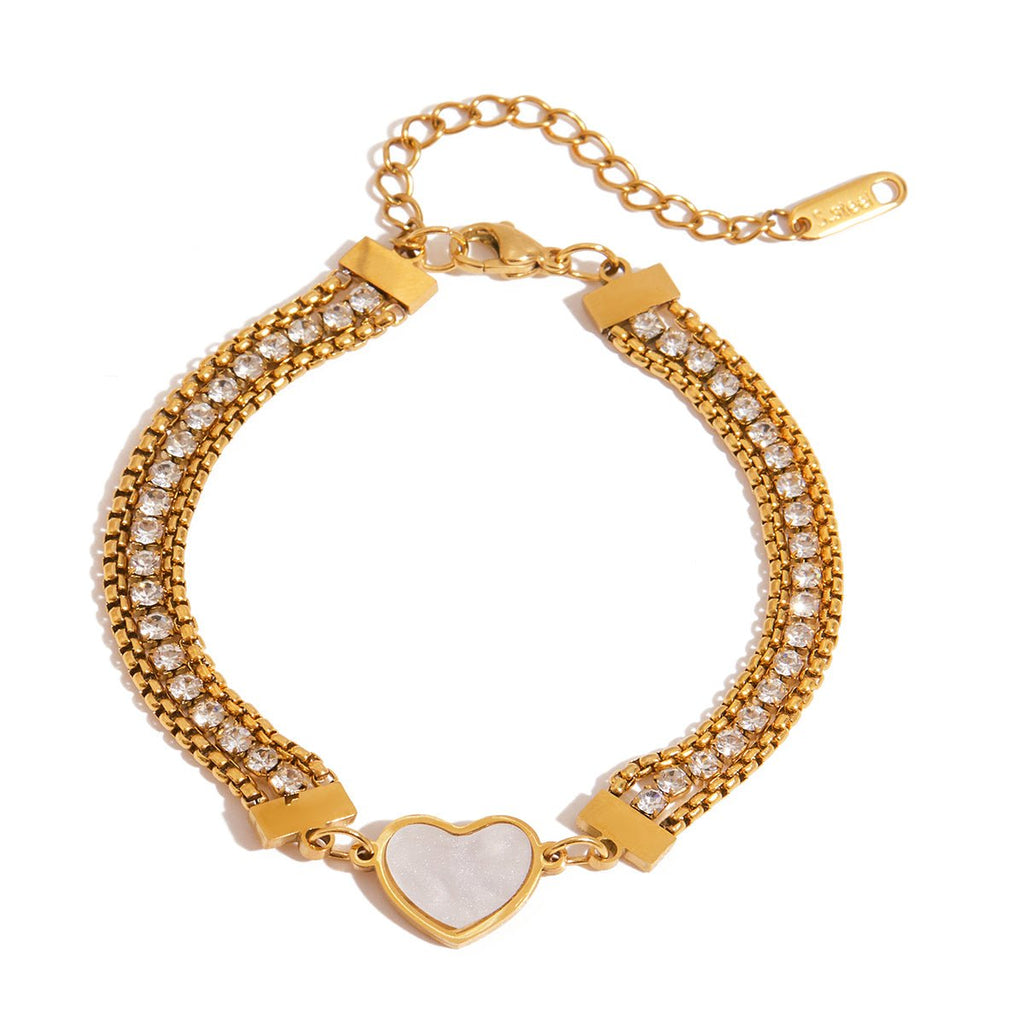 Coeur Nacrée Bracelet - 18k Gold Plated Jewelry Switzerland