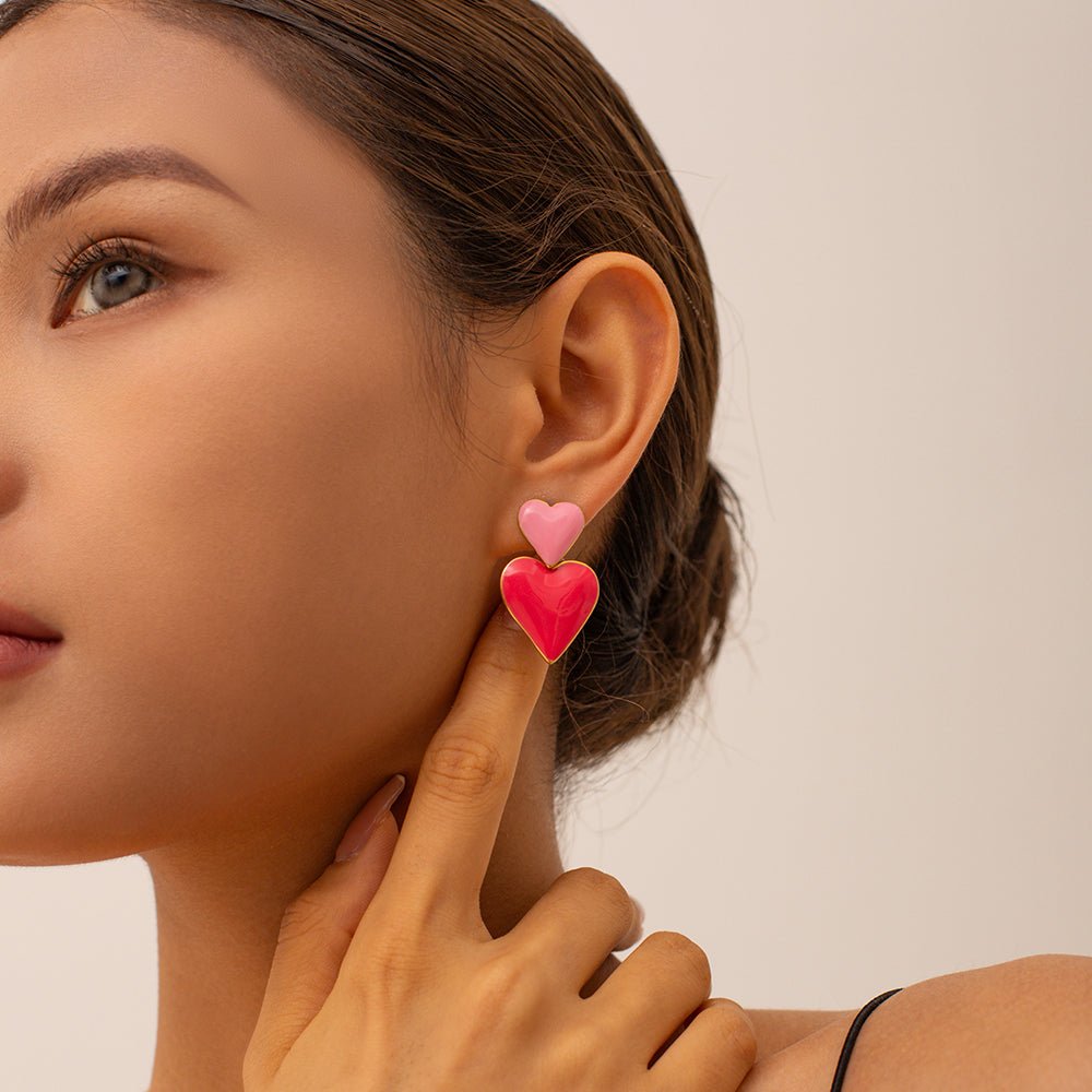 Coeurs de Rose Earrings - 18k Gold Plated Jewelry Switzerland