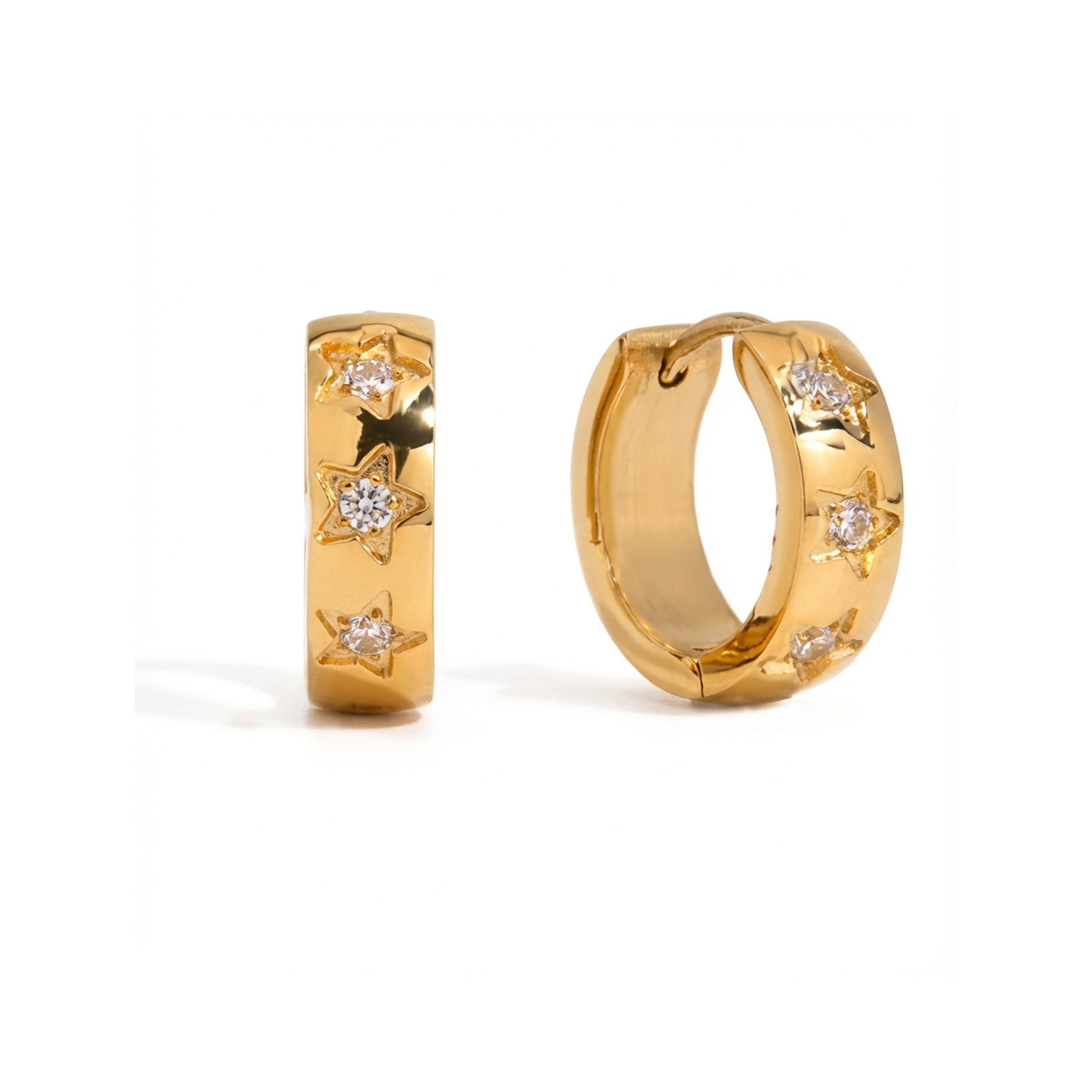 Coeurs Scintillants Hoops - 18k Gold Plated Jewelry Switzerland