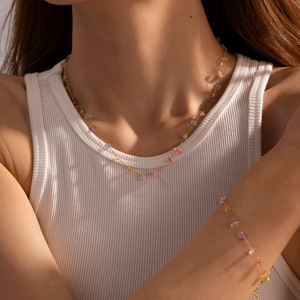 Confettis de Verre Necklace - 18k Gold Plated Jewelry Switzerland