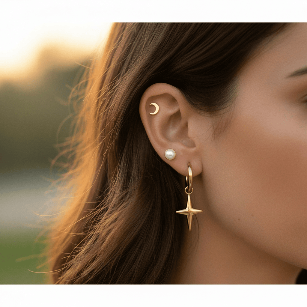 Constellation Nocturne Earring Set - 18k Gold Plated Jewelry Switzerland