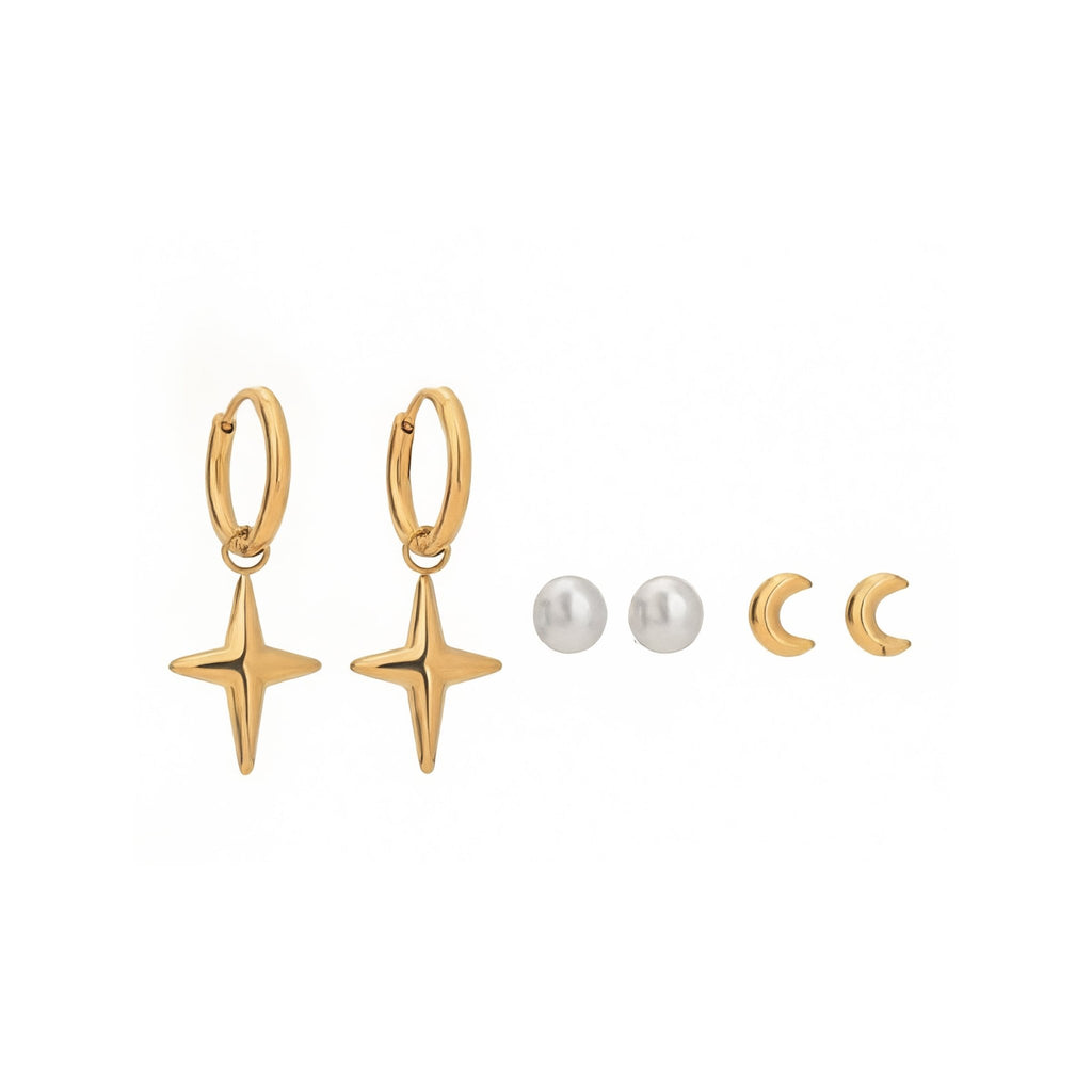 Constellation Nocturne Earring Set - 18k Gold Plated Jewelry Switzerland