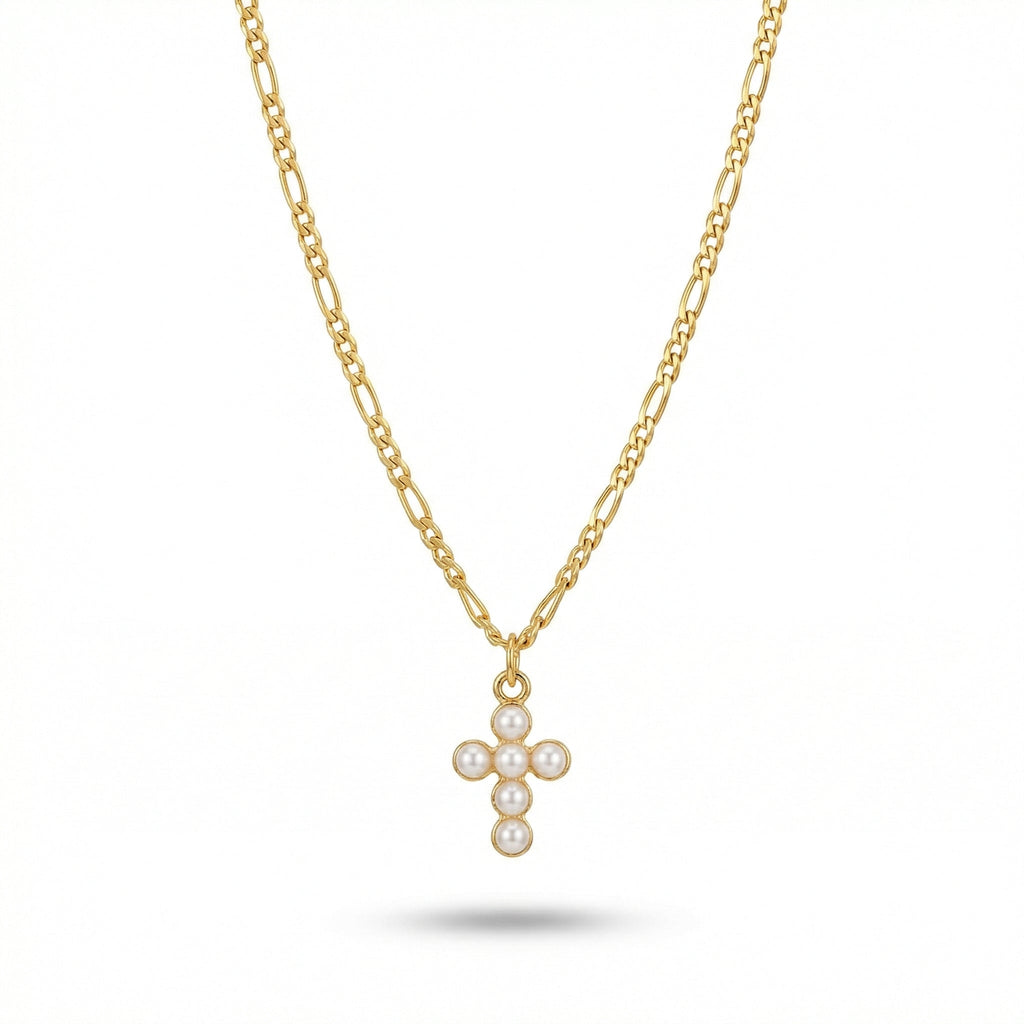 Croix de Perles Mckella Necklace - 18k Gold Plated Jewelry Switzerland
