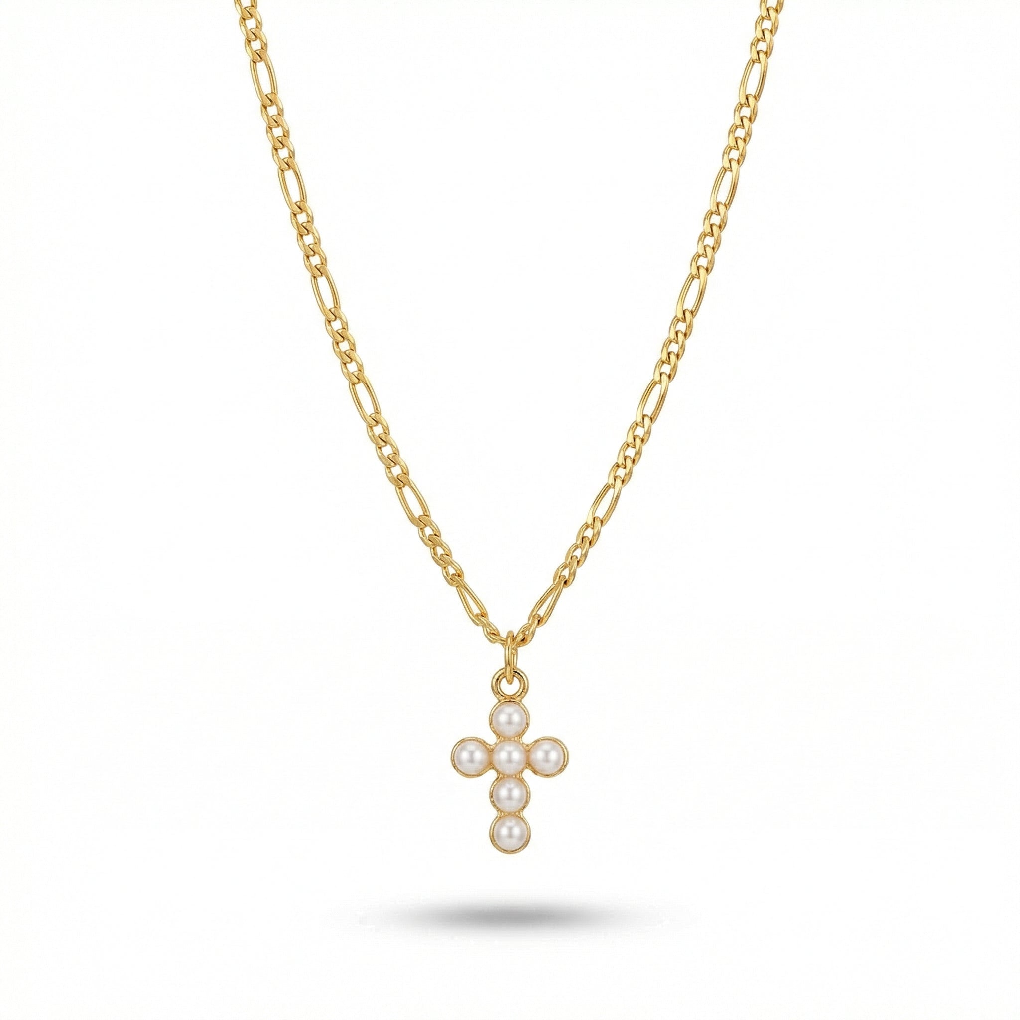 Croix de Perles Mckella Necklace - 18k Gold Plated Jewelry Switzerland