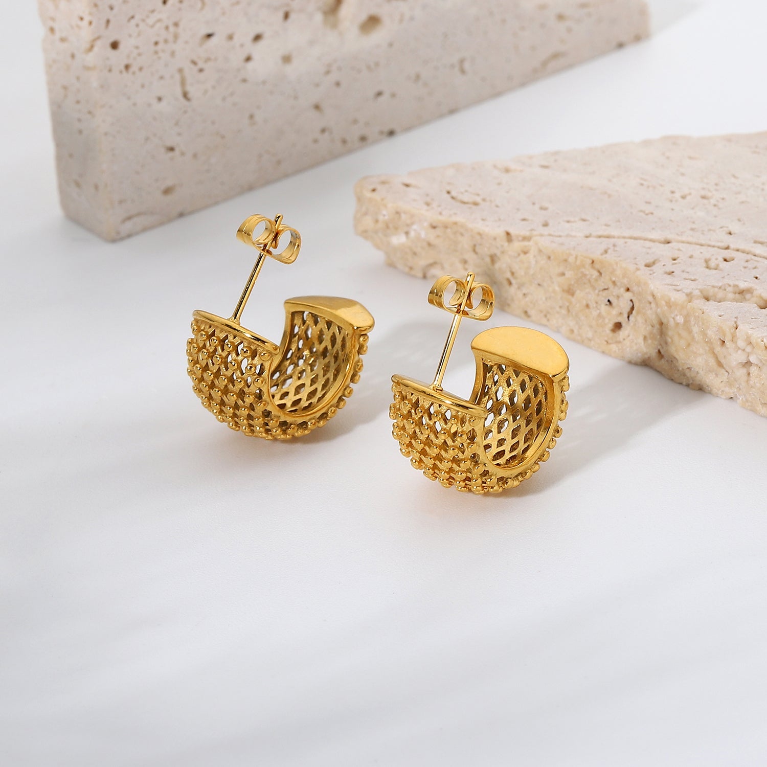 Dentelle d’Or Hoops - 18k Gold Plated Jewelry Switzerland