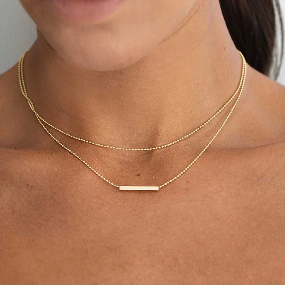 Double Ligne d’Or Necklace - 18k Gold Plated Jewelry Switzerland
