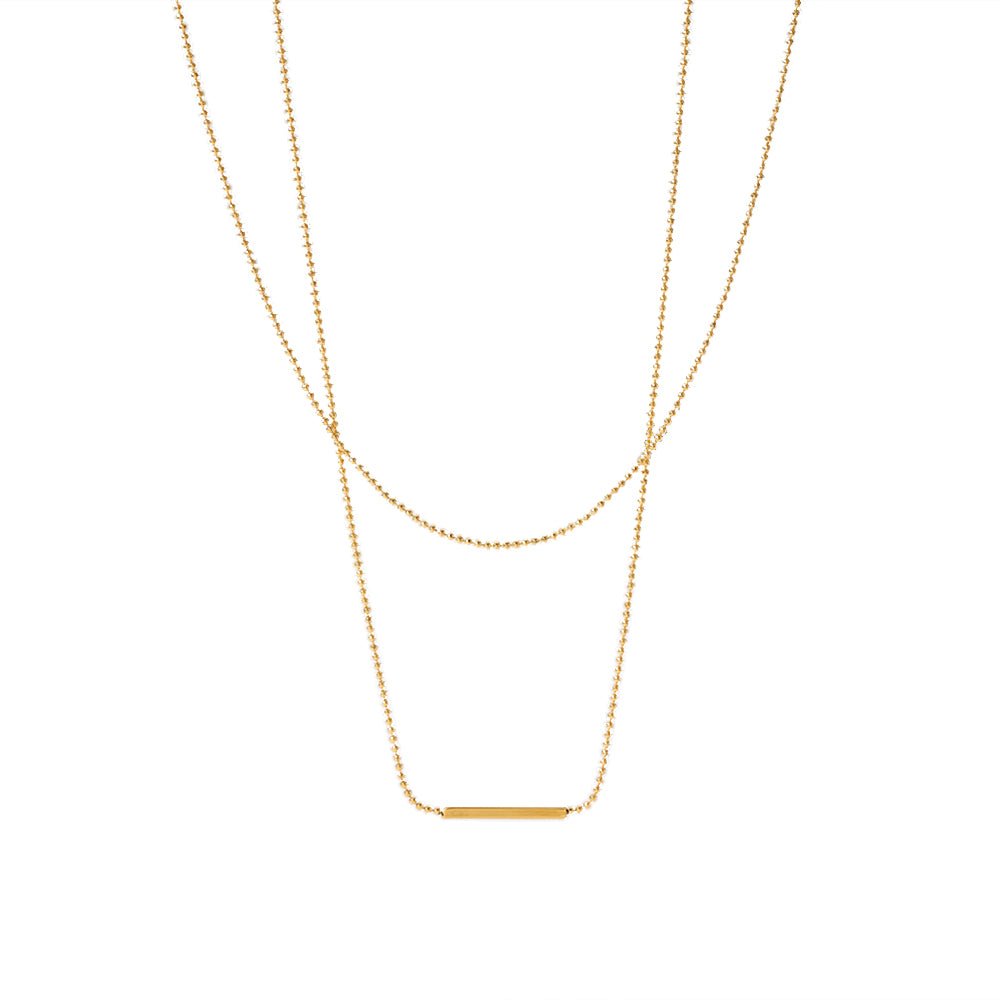 Double Ligne d’Or Necklace - 18k Gold Plated Jewelry Switzerland