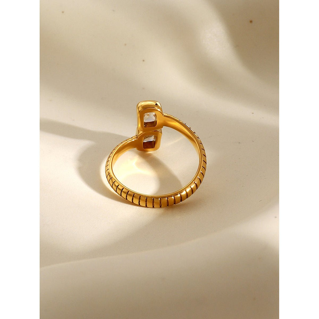 Dualité Scintillante Ring - 18k Gold Plated Jewelry Switzerland