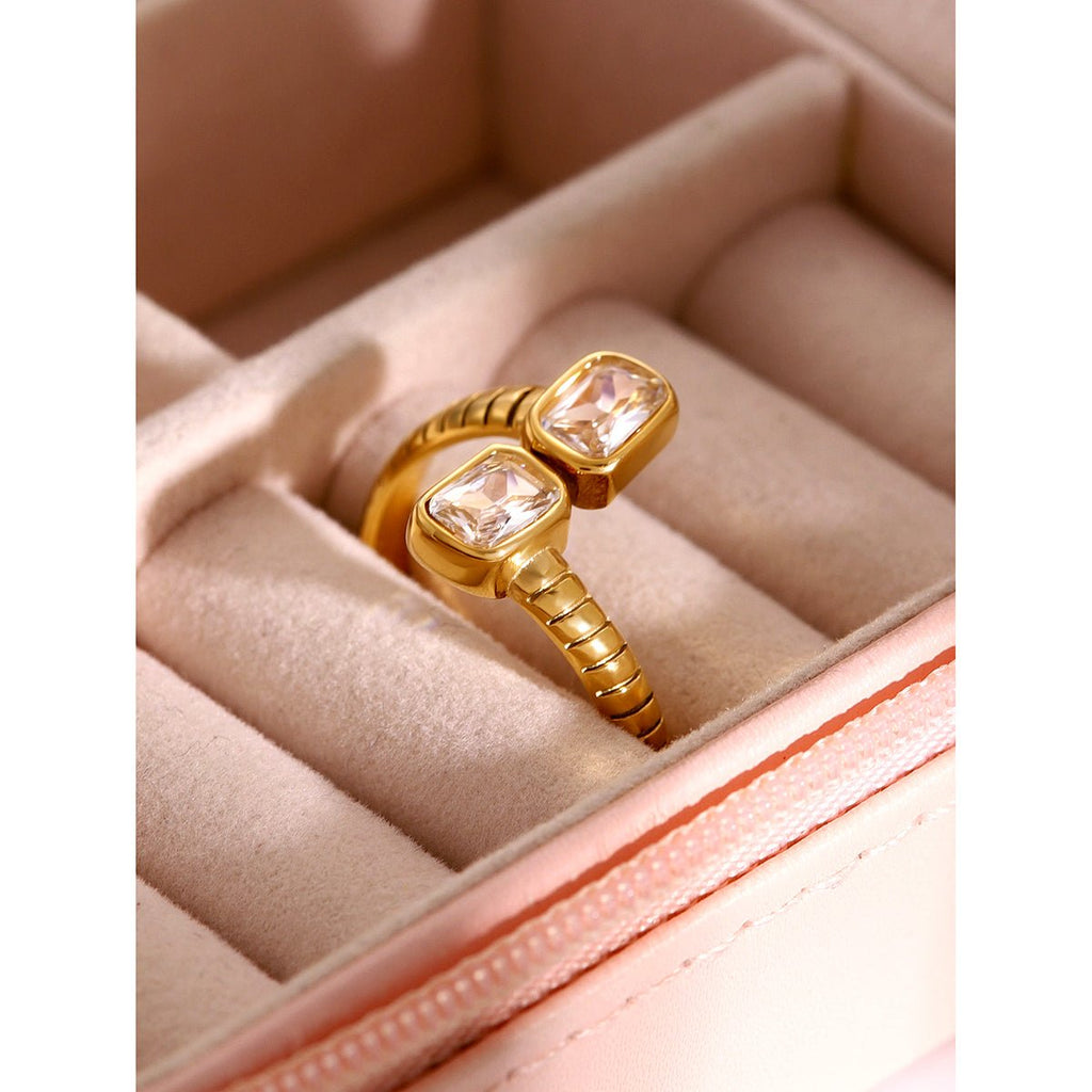 Dualité Scintillante Ring - 18k Gold Plated Jewelry Switzerland