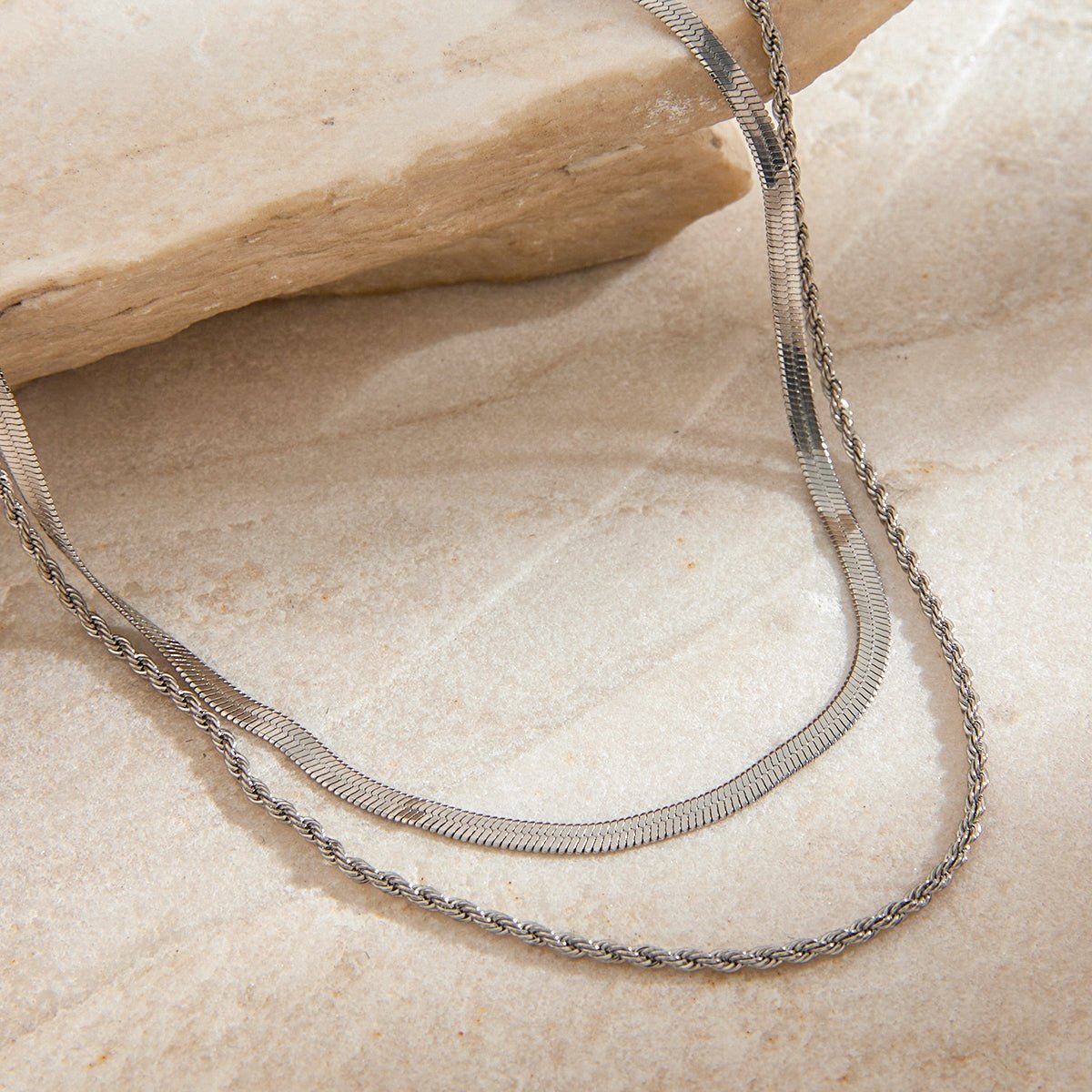 Duo Argenté Necklace - 18k Gold Plated Jewelry Switzerland