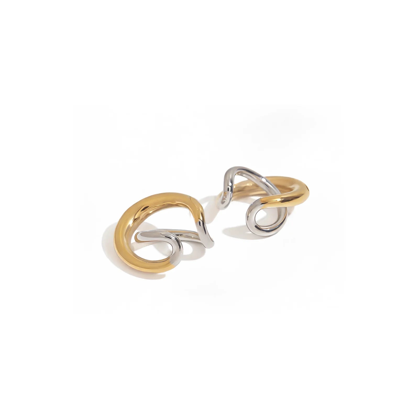 Duo Bicolore Ear Cuffs - 18k Gold Plated Jewelry Switzerland