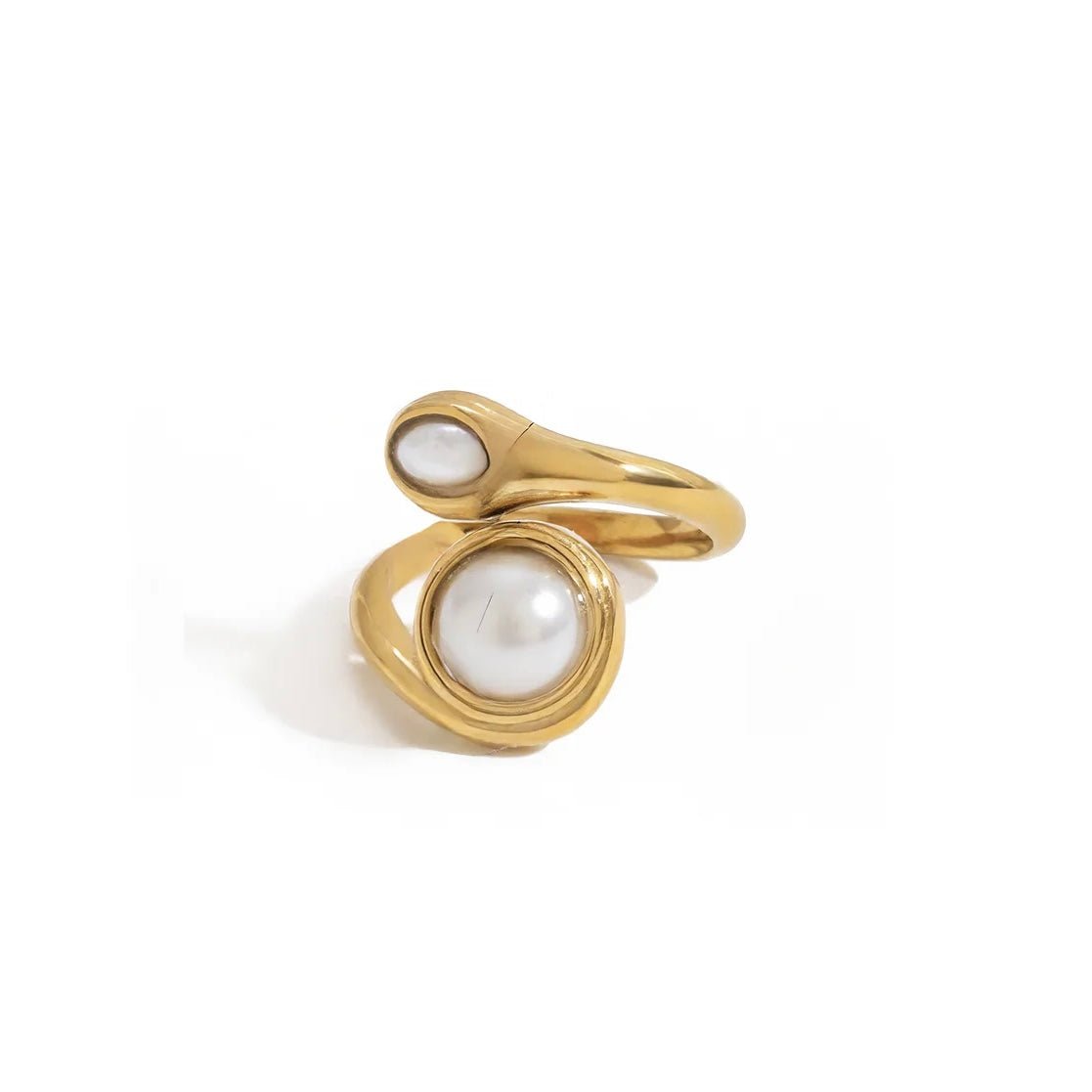 Duo de Perles Ring - 18k Gold Plated Jewelry Switzerland