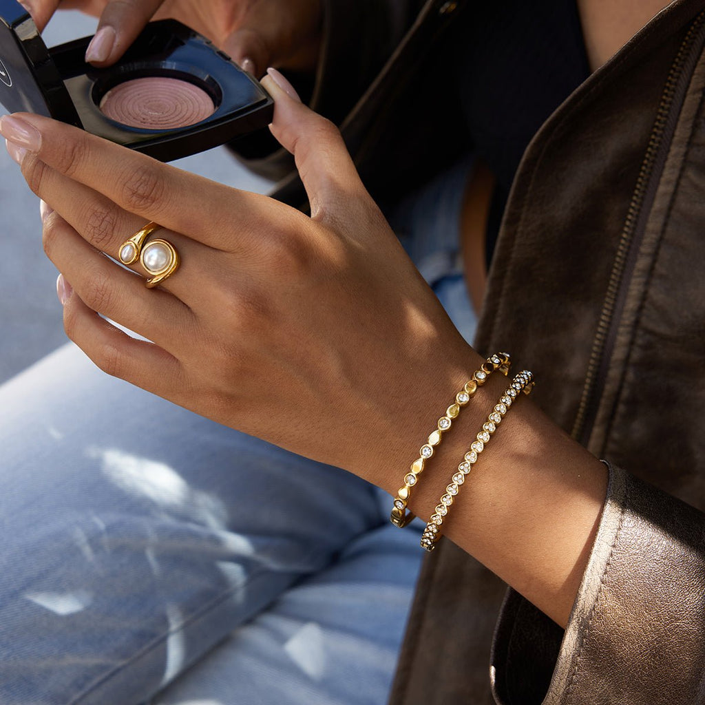 Duo de Perles Ring - 18k Gold Plated Jewelry Switzerland