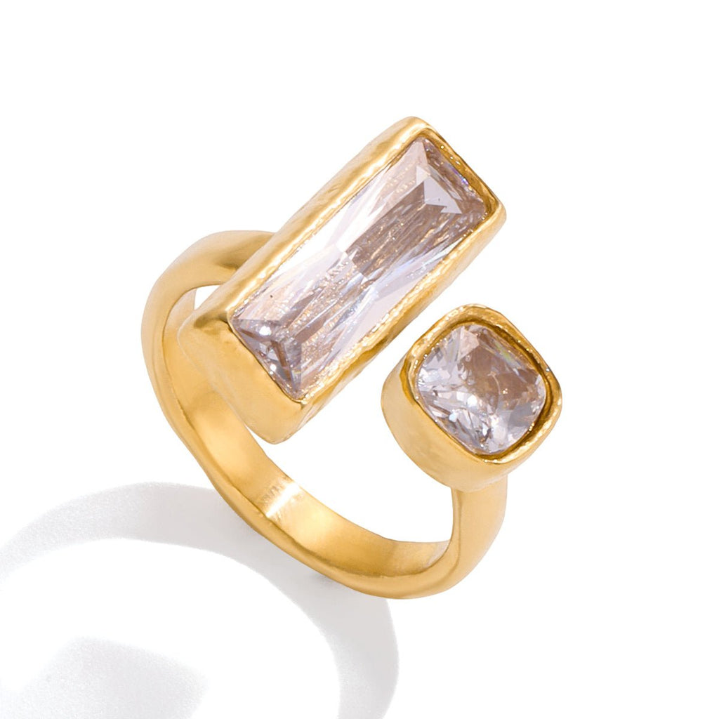 Duo Irrégulier Ring - 18k Gold Plated Jewelry Switzerland