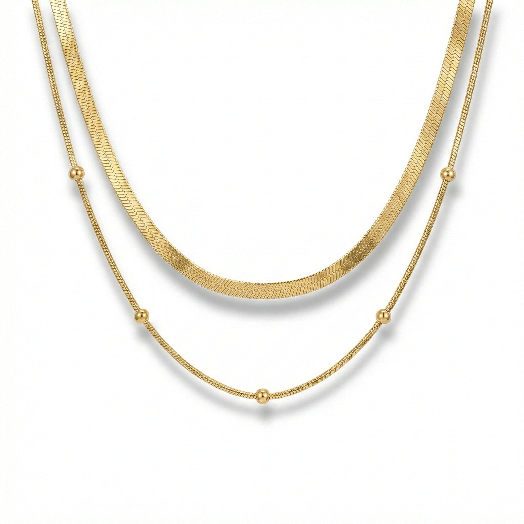 Duo Perlé Mckella Necklace 18k gold - plated - 18k Gold Plated Jewelry Switzerland