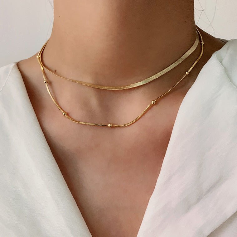 Duo Perlé Necklace - 18k Gold Plated Jewelry Switzerland