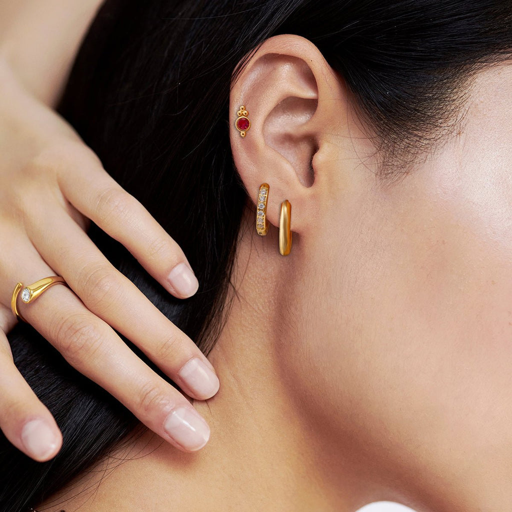 Duo Scintillant Earrings Set - 18k Gold Plated Jewelry Switzerland