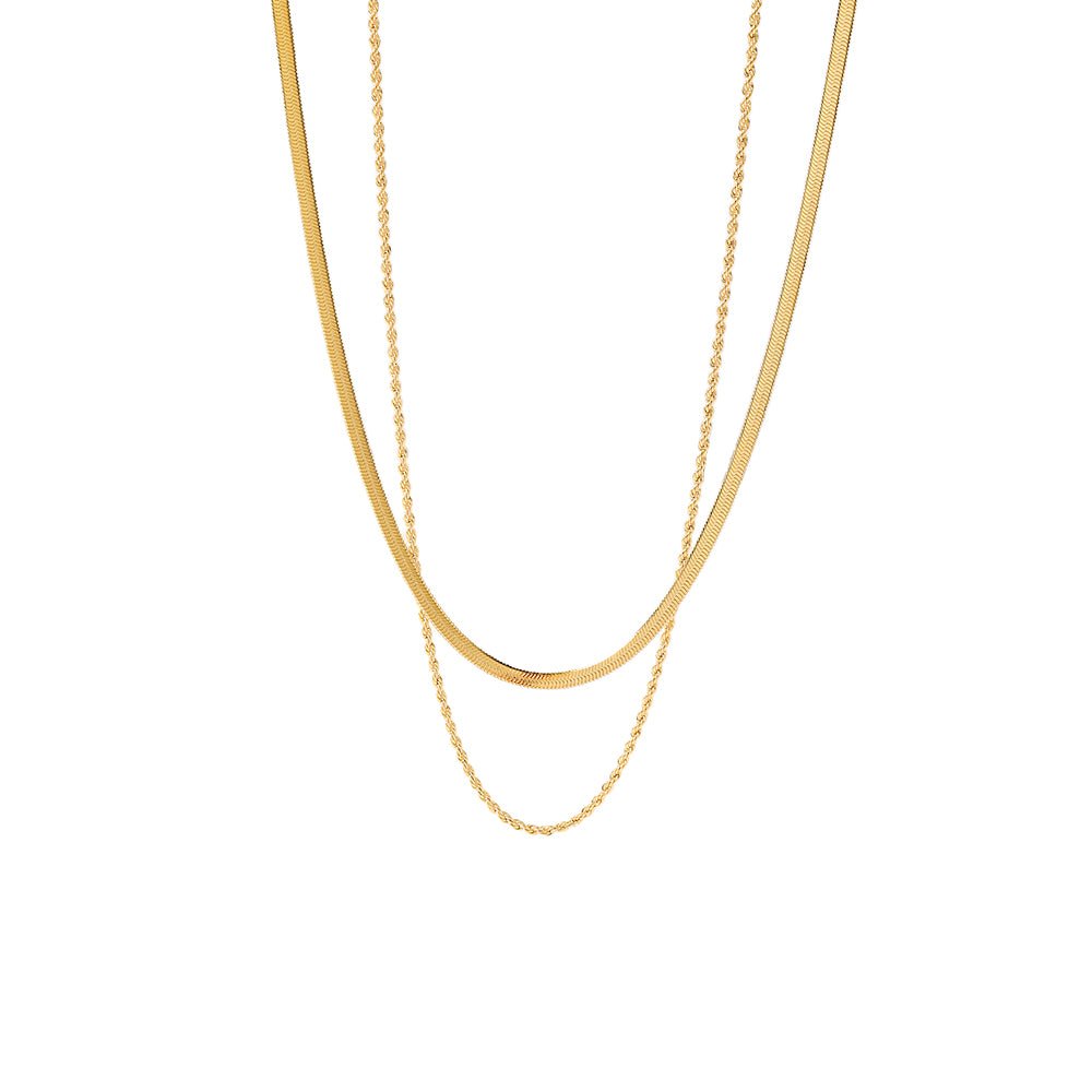 Duo Torsadé Necklace - 18k Gold Plated Jewelry Switzerland