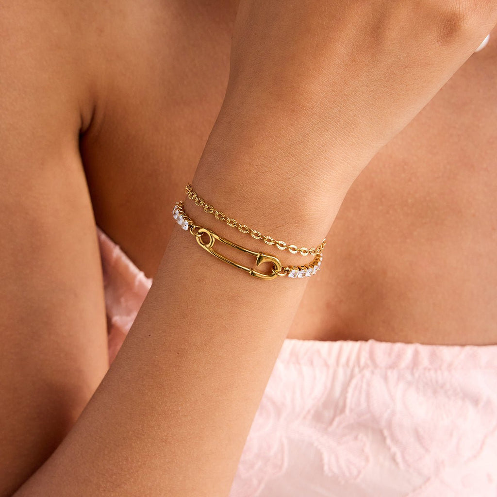 Épingle Éclatante Bracelet - 18k Gold Plated Jewelry Switzerland