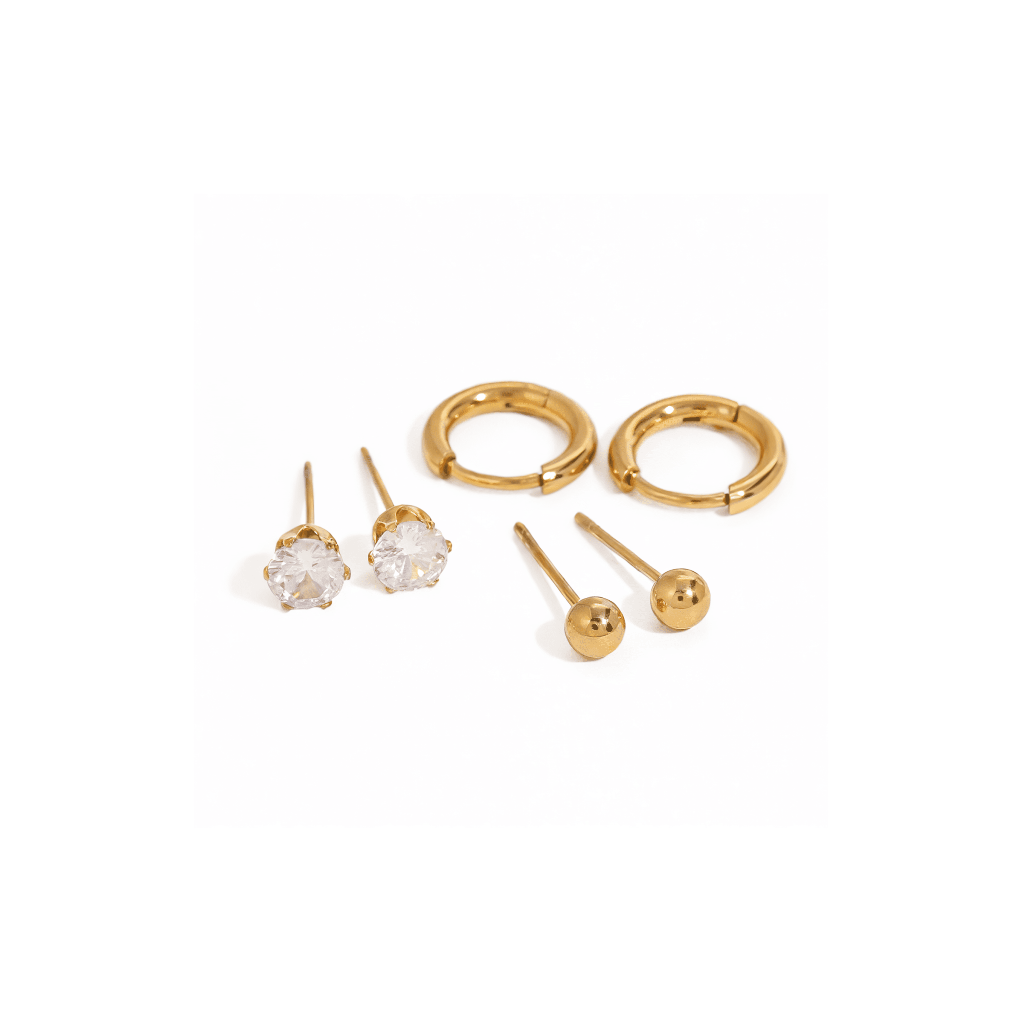 Essentiels d’Or Earrings Set - 18k Gold Plated Jewelry Switzerland