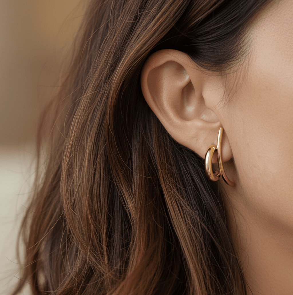 Étreinte Bicolore Ear Cuffs - 18k Gold Plated Jewelry Switzerland