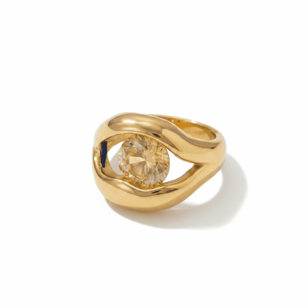 Étreinte de Champagne Mckella Ring - 18k Gold Plated Jewelry Switzerland