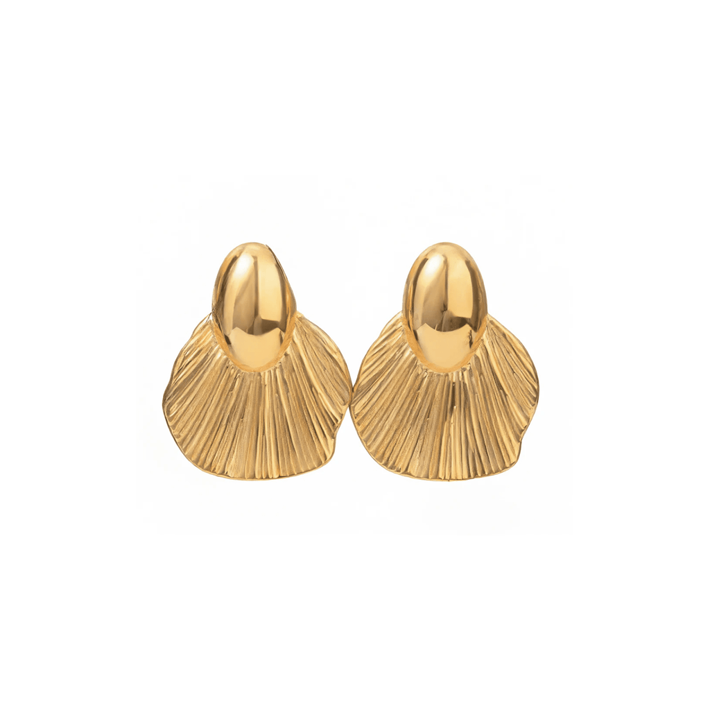 Éventail d’Or Earrings - 18k Gold Plated Jewelry Switzerland