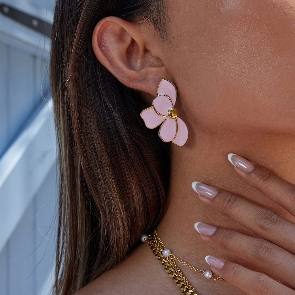 Fleur de Pistache Earrings - 18k Gold Plated Jewelry Switzerland