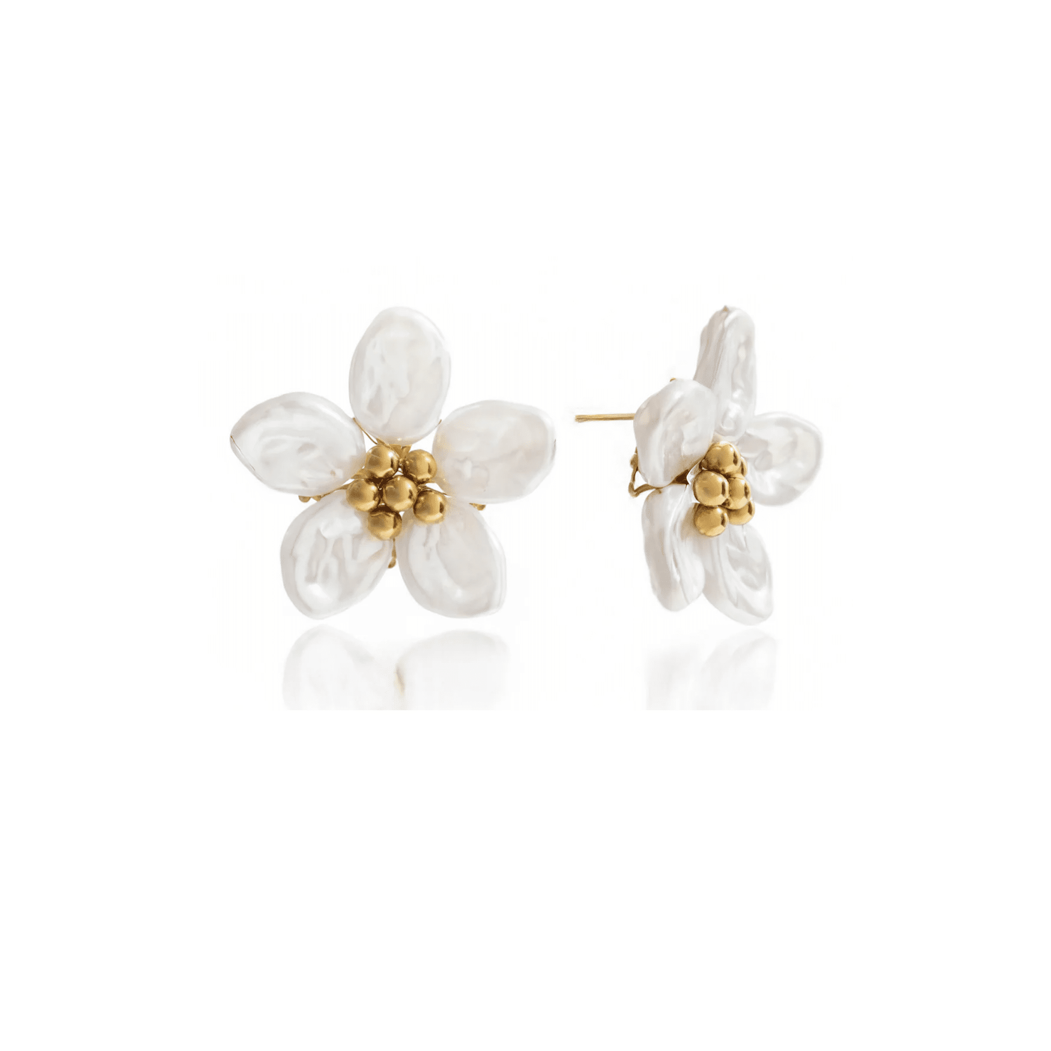 Fleur d’Ivoire Earrings - 18k Gold Plated Jewelry Switzerland