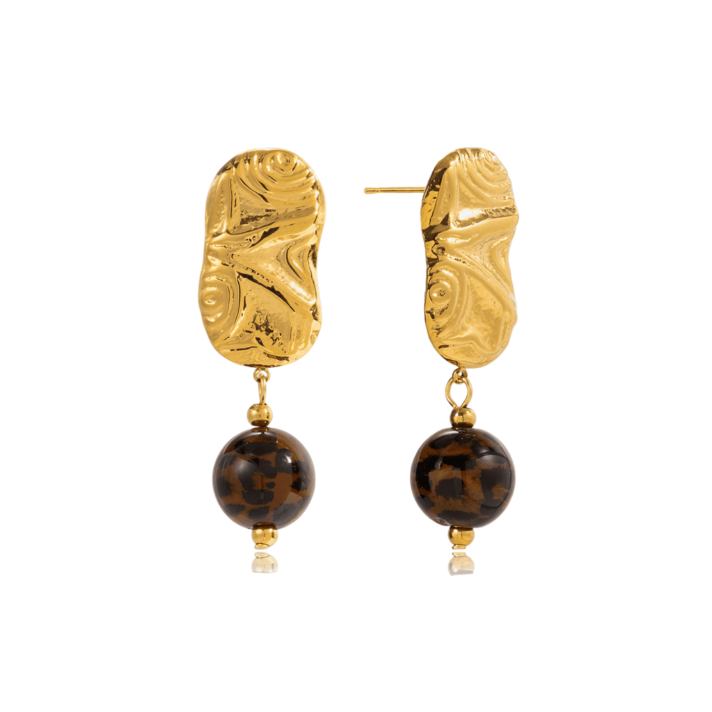 Goutte d’Ambre Earrings - 18k Gold Plated Jewelry Switzerland