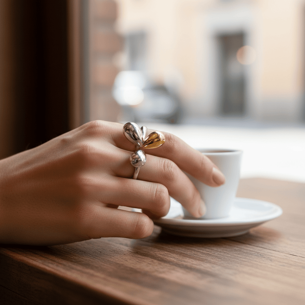 Gouttes Contraires Ring - 18k Gold Plated Jewelry Switzerland