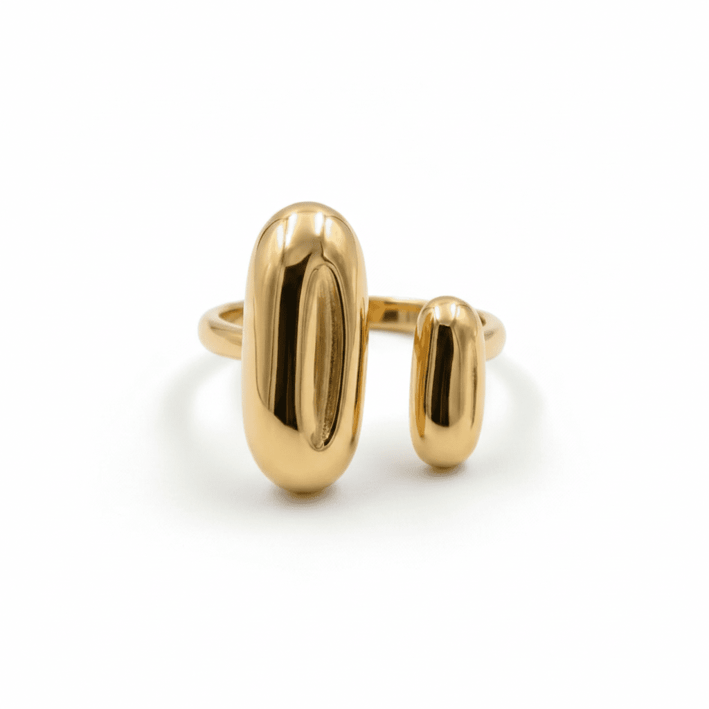 Gouttes Molten Ring 18k gold - plated stainless steel - 18k Gold Plated Jewelry Switzerland