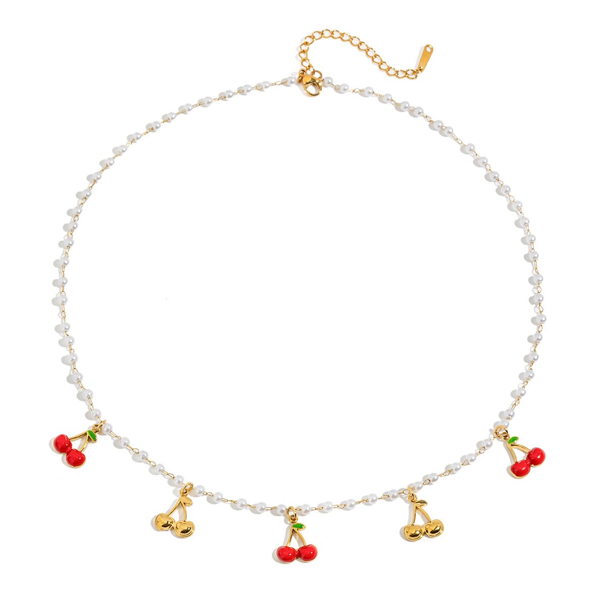 Guirlande de Cerises Necklace - 18k Gold Plated Jewelry Switzerland