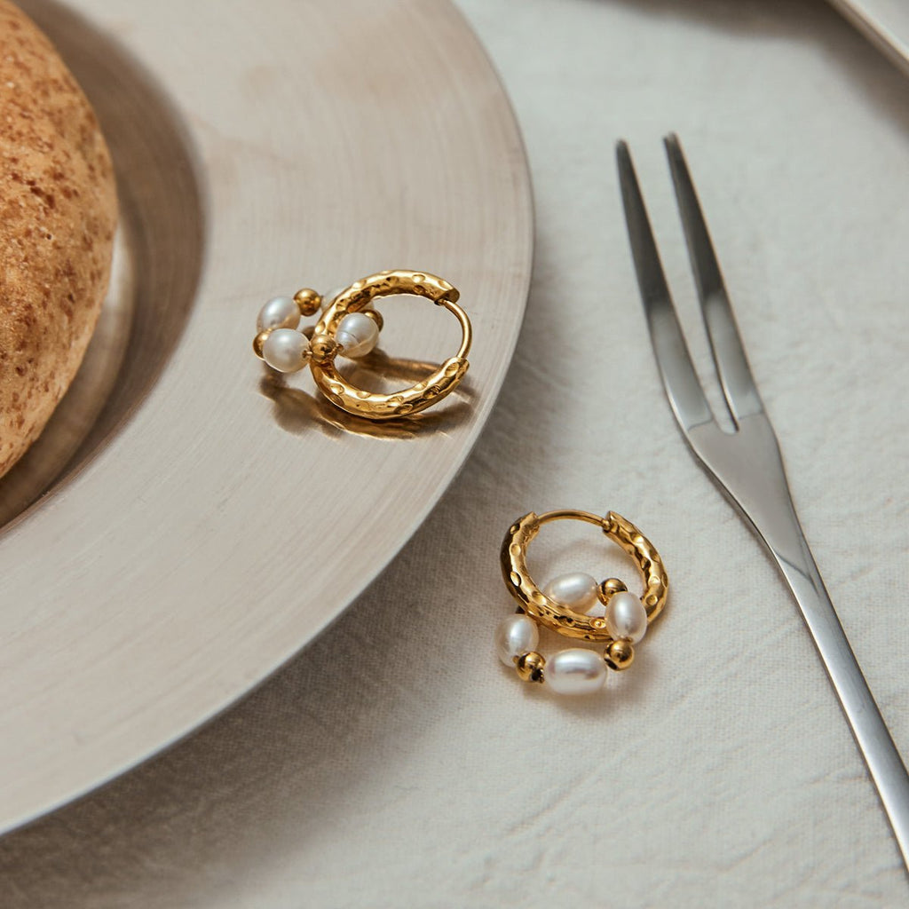 Guirlande Perlé Hoops - 18k Gold Plated Jewelry Switzerland