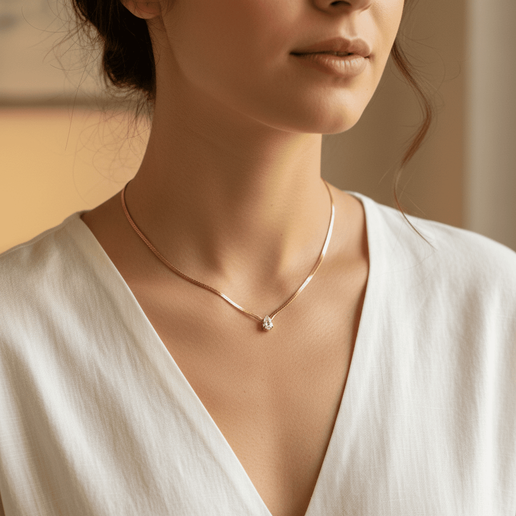 Larme de Cristal Necklace - 18k Gold Plated Jewelry Switzerland