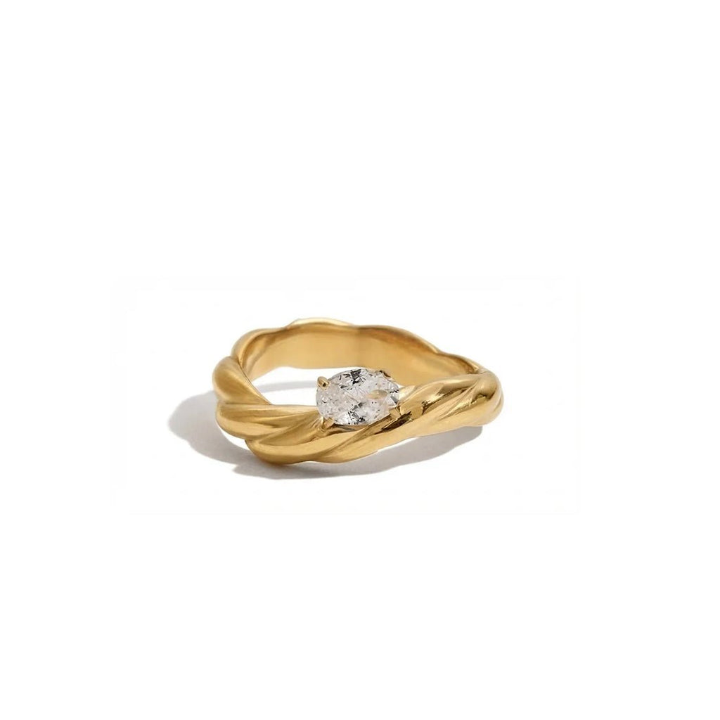 Larme Torsadée Ring - 18k Gold Plated Jewelry Switzerland