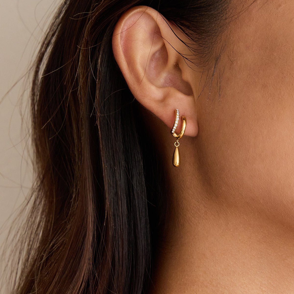 Larmes Scintillantes Earrings - 18k Gold Plated Jewelry Switzerland